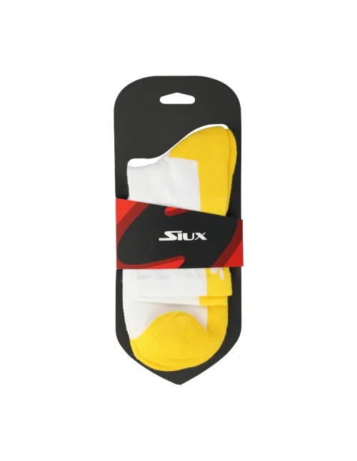 Calcetin Siux Media Caña Crow Blanco Amarillo | Ofertas de pádel